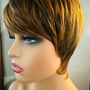 Women pixie braided human hair